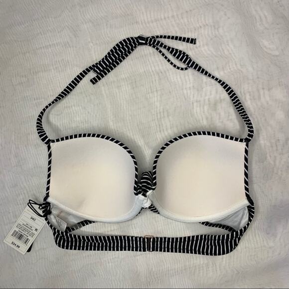 Shade Shore S 34B Push-up Stripe Bikini Top halter - Picture 6 of 7